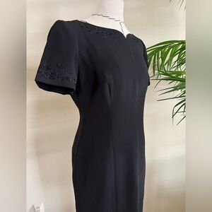 Maggie London Petites Black Dress With Lace Detail  | Size 4